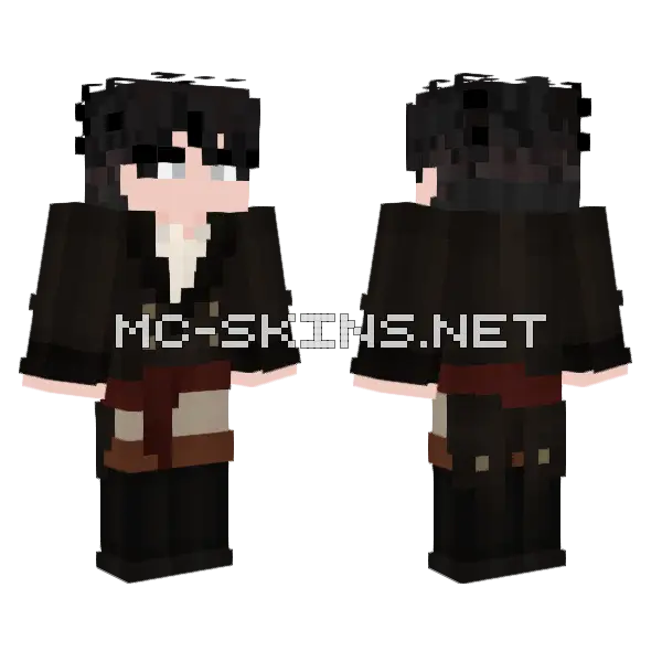Boy In Black Suit Minecraft skin, front and back