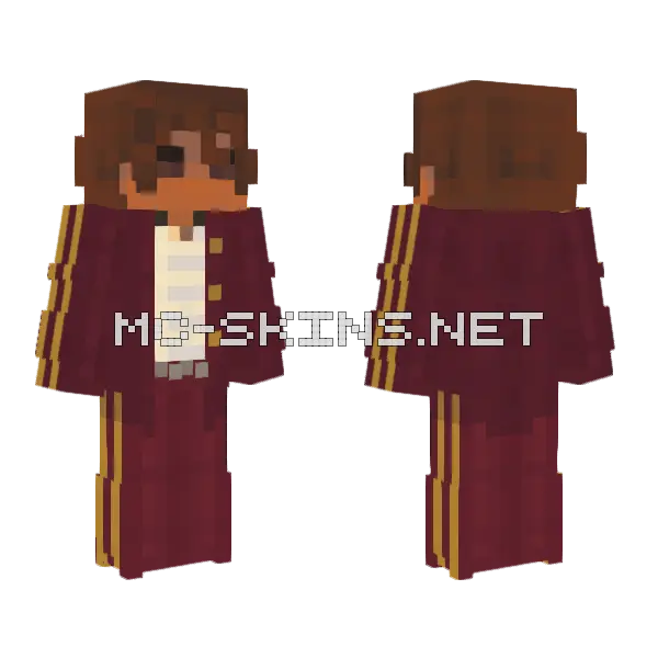 Boy In Fancy Red Outfit Minecraft skin, front and back