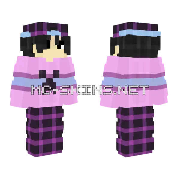Boy Minecraft Plaid Casual Minecraft skin, front and back