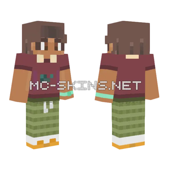 Boy Next Door Pajamas Minecraft skin, front and back