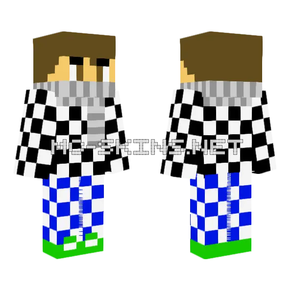 Boy With A Scarf Minecraft skin, front and back
