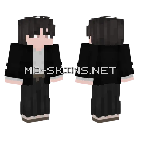 Boy With Black Hair Minecraft skin, front and back