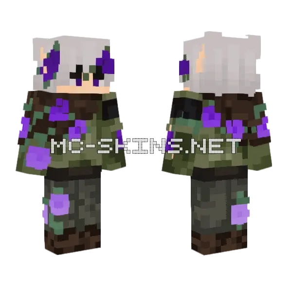 Boy With Flowers Elf Minecraft skin, front and back