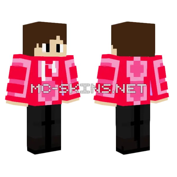 Boy With Red Jacket Minecraft skin, front and back