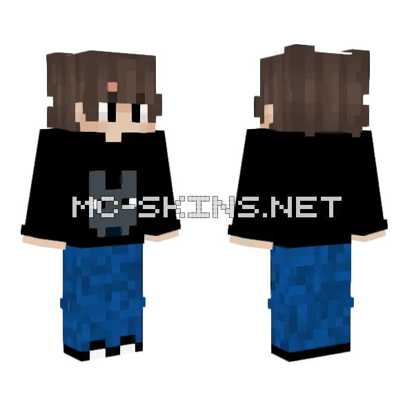 Boy With Wolf T-Shirt Minecraft skin, front and back