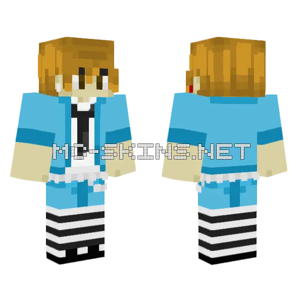 Boynextdoor Cole Halloween Outfit Minecraft skin, front and back