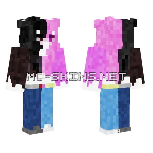 Bpg Pink And Blue Minecraft skin, front and back