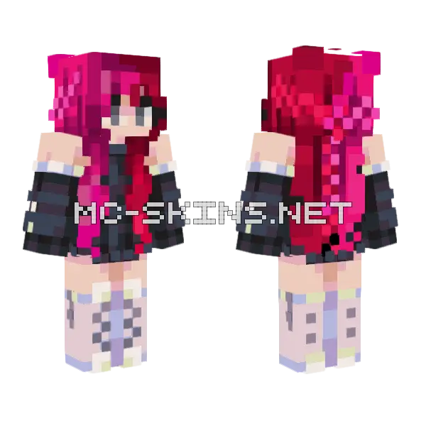 Braided Split Dye Minecraft skin, front and back