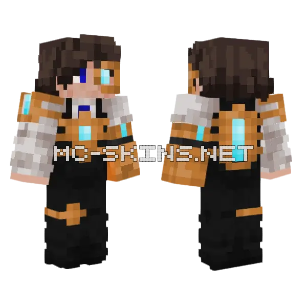Brandon Cyborg Minecraft skin, front and back