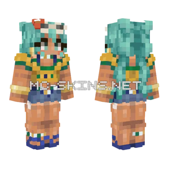 Brazilian Miku Minecraft skin, front and back