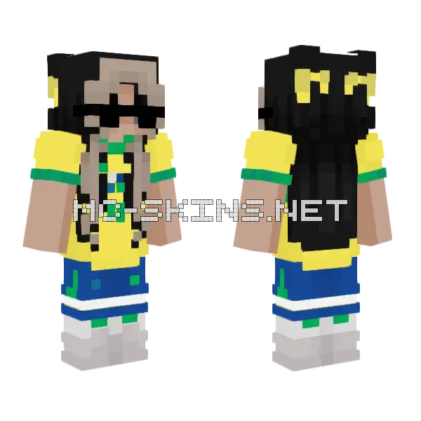 Brazilian Soccer Jersey Minecraft skin, front and back