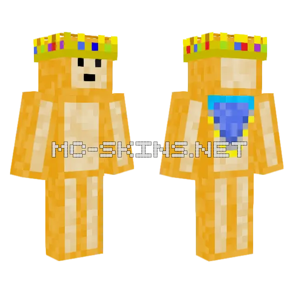 Bread Man Minecraft skin, front and back