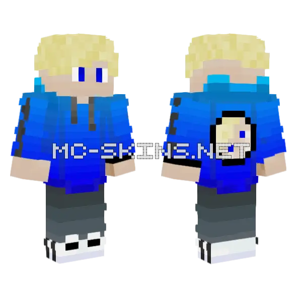 Brensono Blue Outfit Minecraft skin, front and back