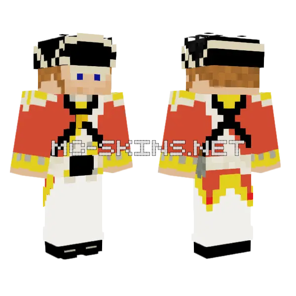 British Light Infantry Minecraft skin, front and back