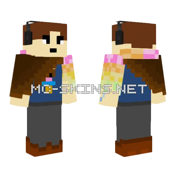 Broken Nemo Minecraft skin, front and back