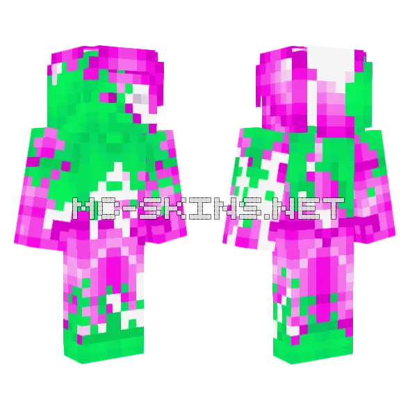 Broken Pink Steve Minecraft skin, front and back