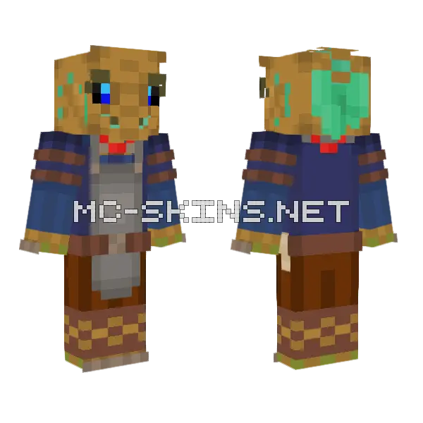 Bronze Dragonborn Minecraft skin, front and back