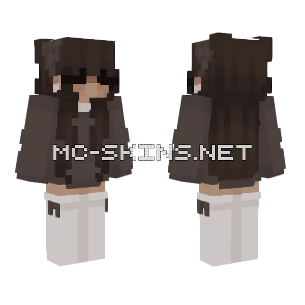 Brown Aesthetic Outfit Minecraft skin, front and back