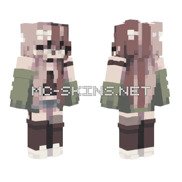 Brown and Green Camo Outfit, front and back