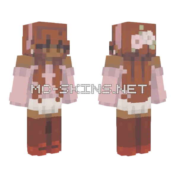 Brown and Pink Dress, front and back