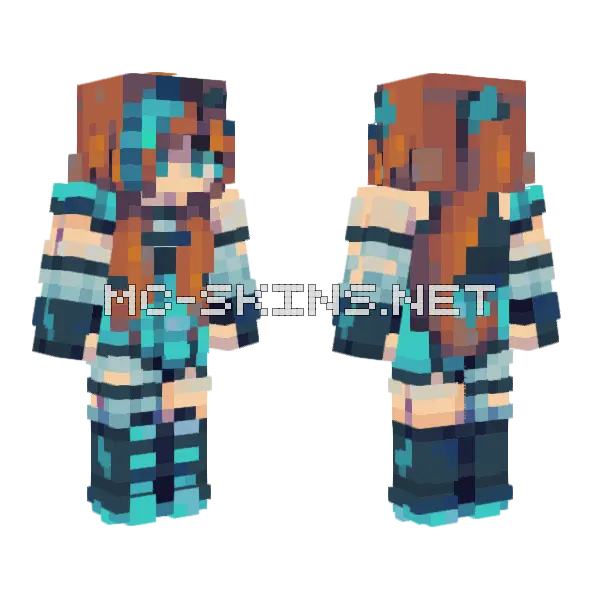 Brown and Teal Hoodie, front and back