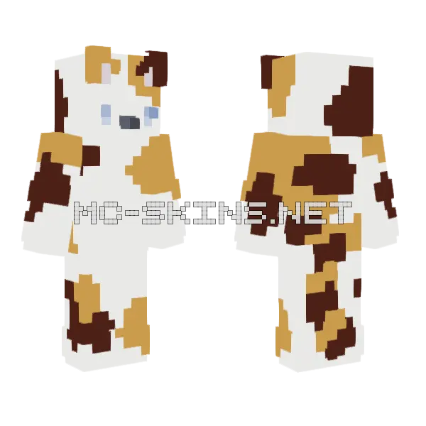 Brown And White Dog Minecraft skin, front and back