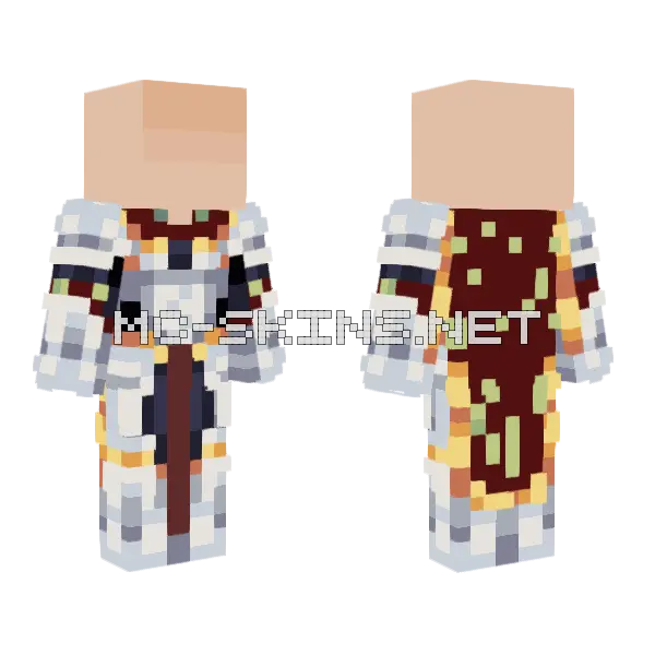 Brown And White Robot Minecraft skin, front and back