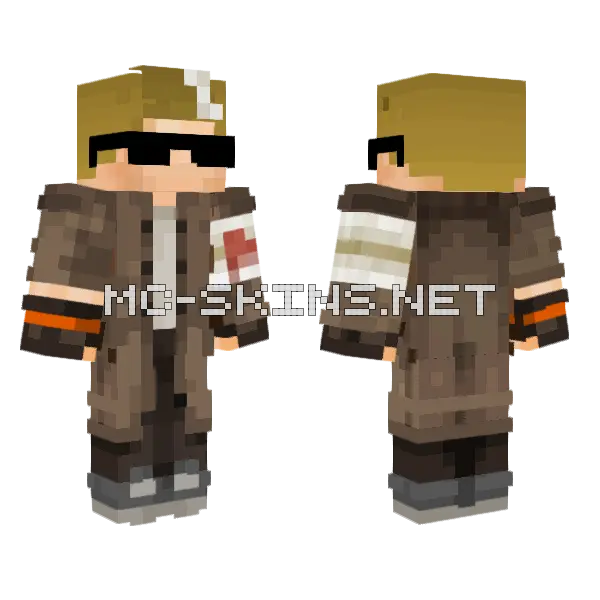 Brown Bandage Outfit Minecraft skin, front and back
