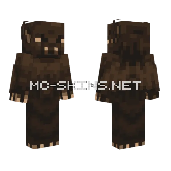 Brown Bat Minecraft skin, front and back