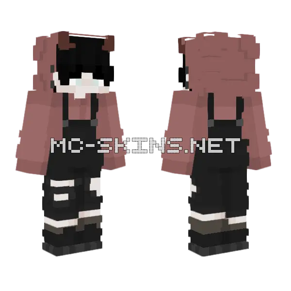 Brown Bear Boy Minecraft skin, front and back