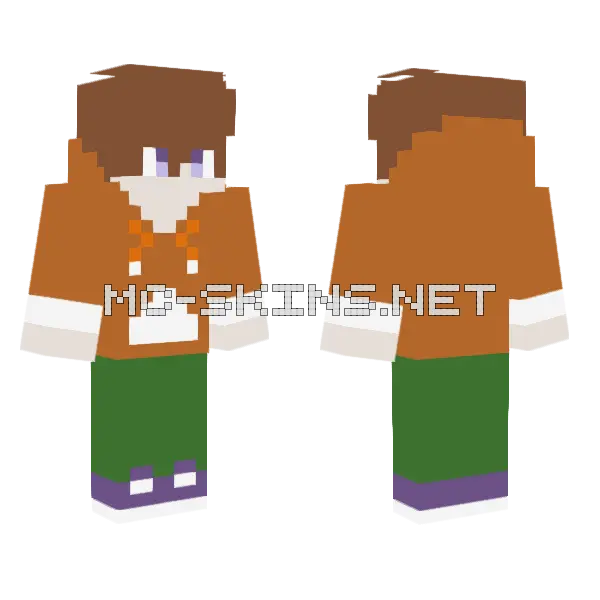 Brown Bear Cub Minecraft skin, front and back