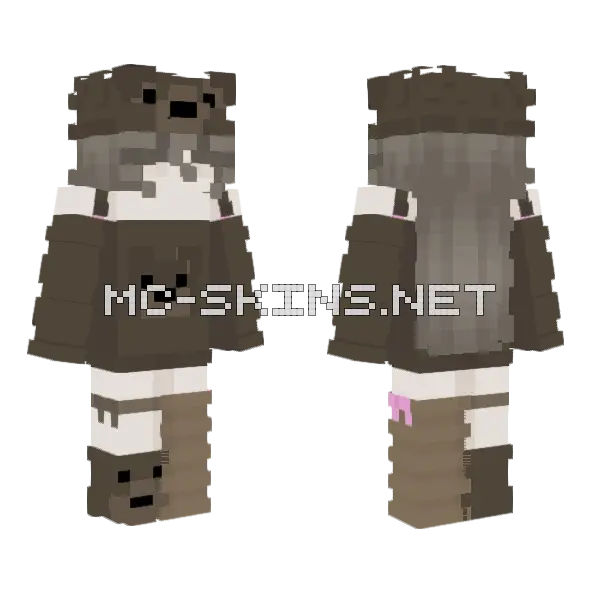 Brown Bear Hoodie, front and back