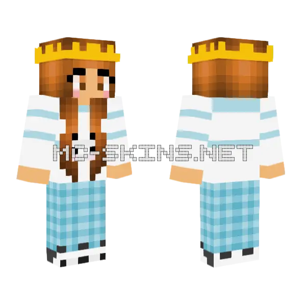 Brown Bear Pajamas Minecraft skin, front and back