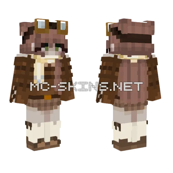 Brown Bear Skin Minecraft skin, front and back