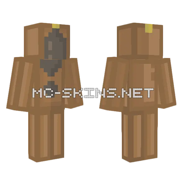 Brown Cardboard Box Minecraft skin, front and back