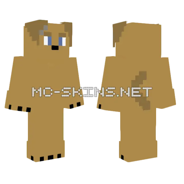 Brown Cat No Collar Minecraft skin, front and back