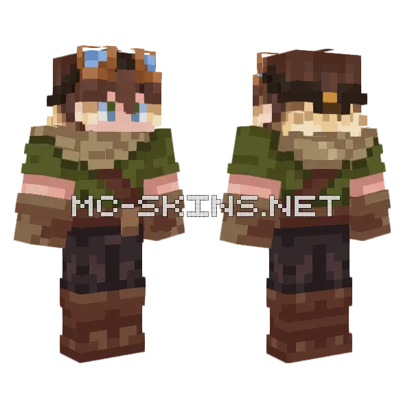 Brown Cowboy Hat Skin Minecraft skin, front and back