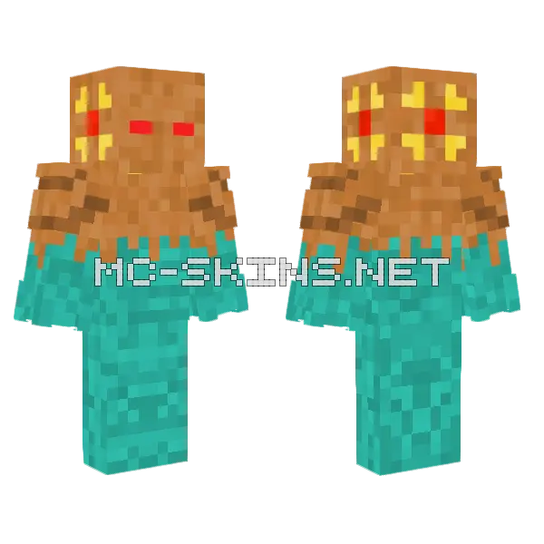 Brown Creature With Red Eyes Minecraft skin, front and back