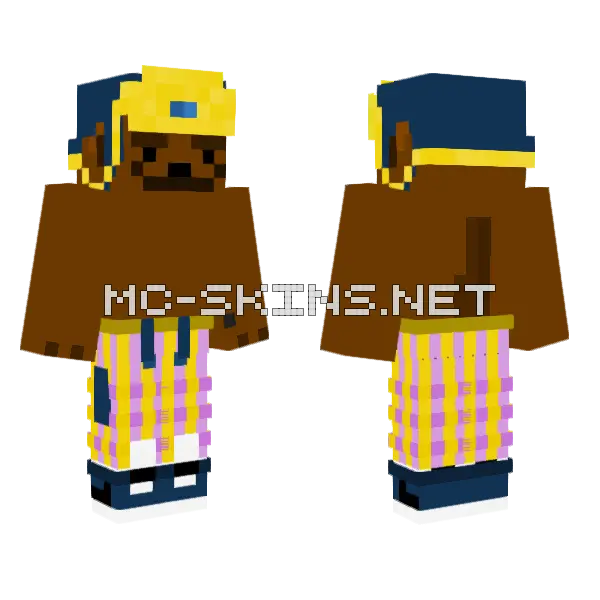 Brown Doggo Outfit Minecraft skin, front and back