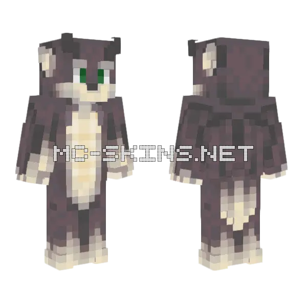 Brown Furry Character, front and back