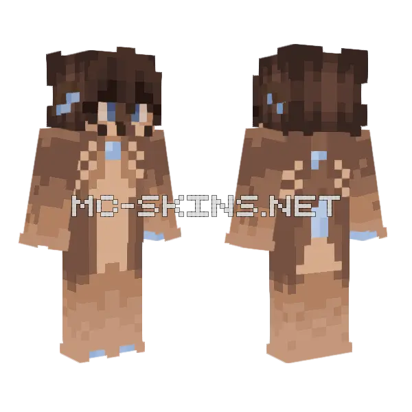 Brown Furry Outfit, front and back