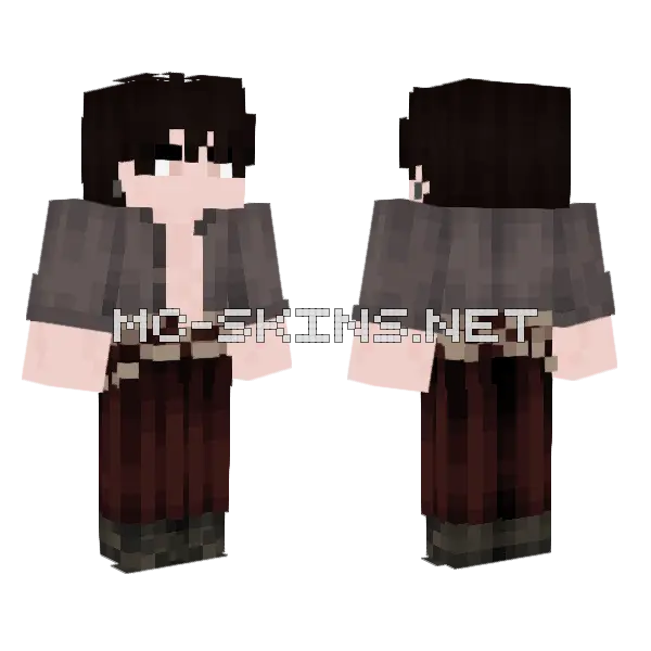 Brown Hair Boy Minecraft skin, front and back