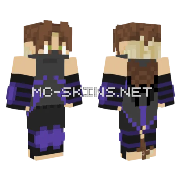 Brown Hair Boy Minecraft skin, front and back