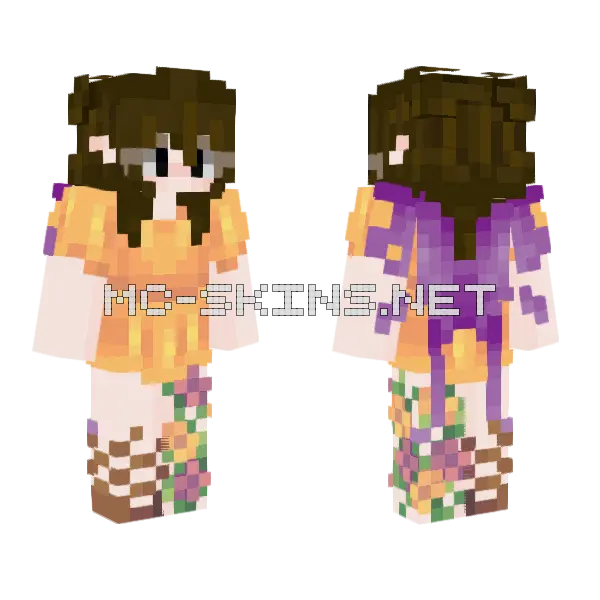 Brown Hair Fairy Minecraft skin, front and back