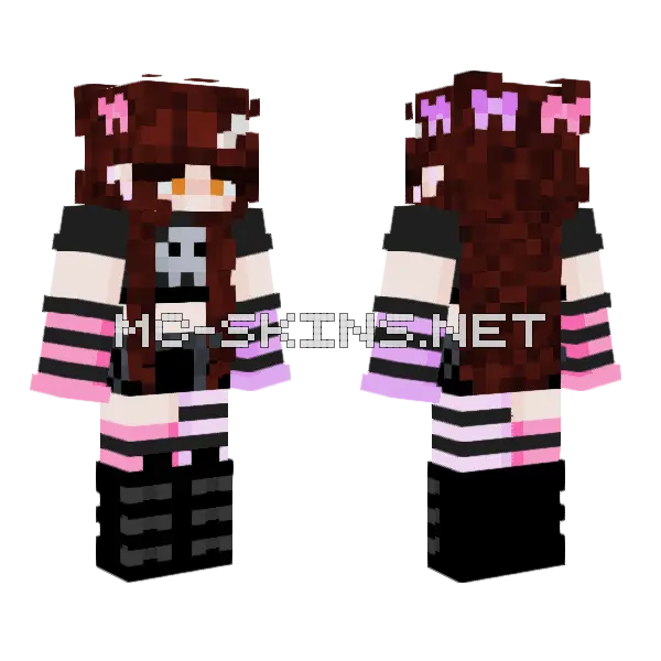 Brown Hair Girl Minecraft skin, front and back