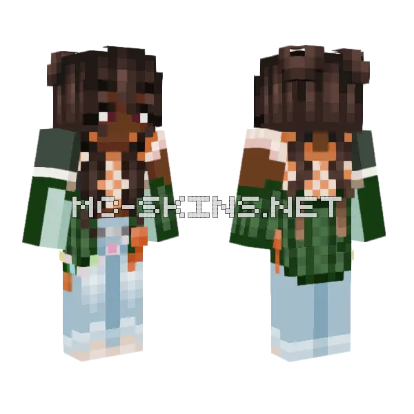 Brown Hair Girl Minecraft skin, front and back
