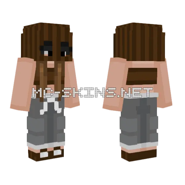 Brown Hair Girl Minecraft skin, front and back