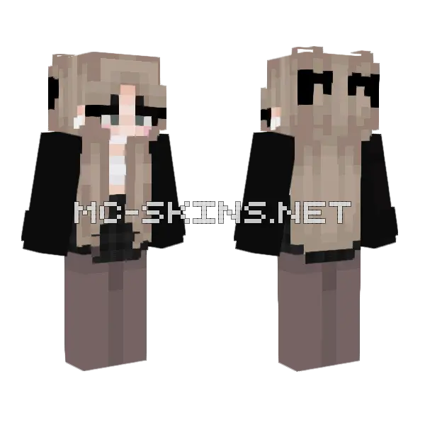 Brown Hair Girl Minecraft skin, front and back