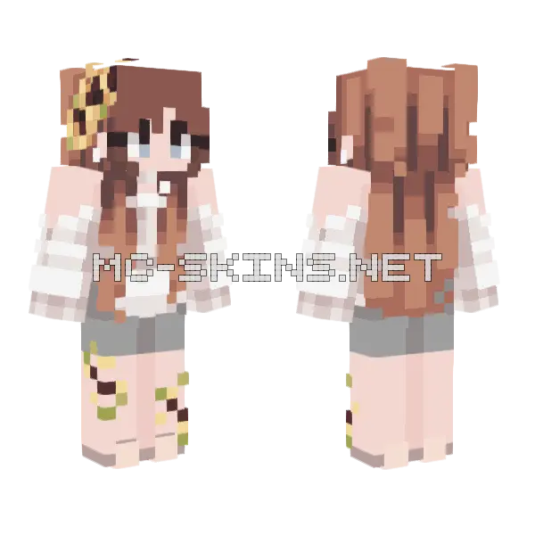 Brown Hair Girl Minecraft skin, front and back