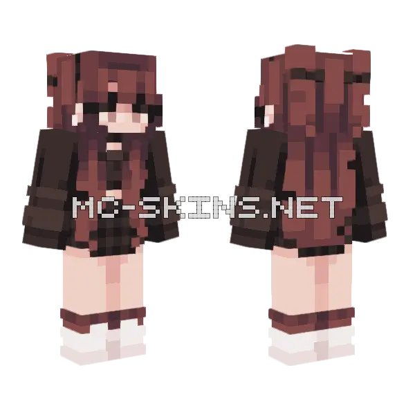 Brown Hair Girl Minecraft skin, front and back